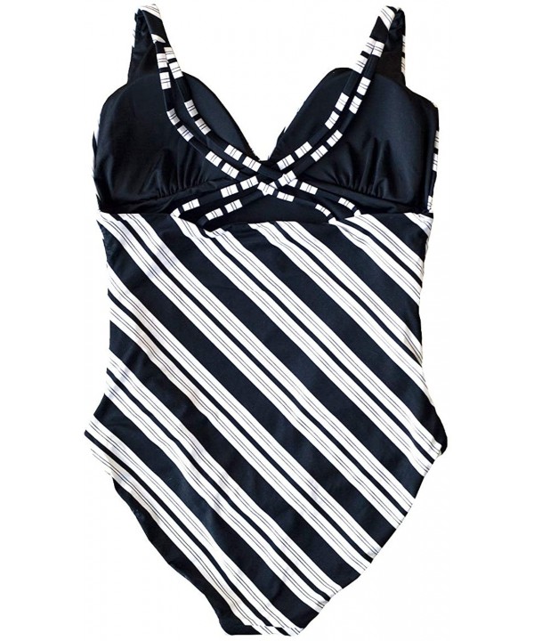 Black Line Rider Reversible Design Tummy Control One Piece Swimsuit - CP197WZYU0N $40.84-One-Pieces