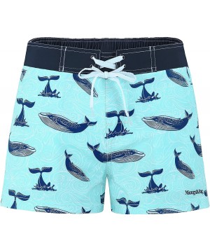 Women Quick Dry Swimwear Trunks Sports Board Shorts with Soft Briefs Inner Lining - Blue/Whale - CD18XTQNGS4 $23.71-Board Shorts