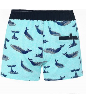 Women Quick Dry Swimwear Trunks Sports Board Shorts with Soft Briefs Inner Lining - Blue/Whale - CD18XTQNGS4 $23.71-Board Shorts