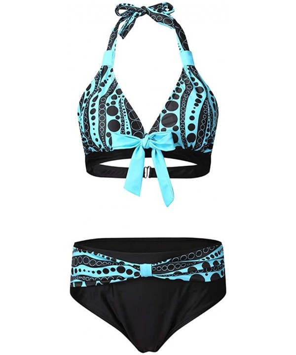 Plus Size Swimsuit Halter Bikini Set for Women | Deep sea - 2020 - Blue ❤️ - CI1944Y7MZT $16.62-Sets