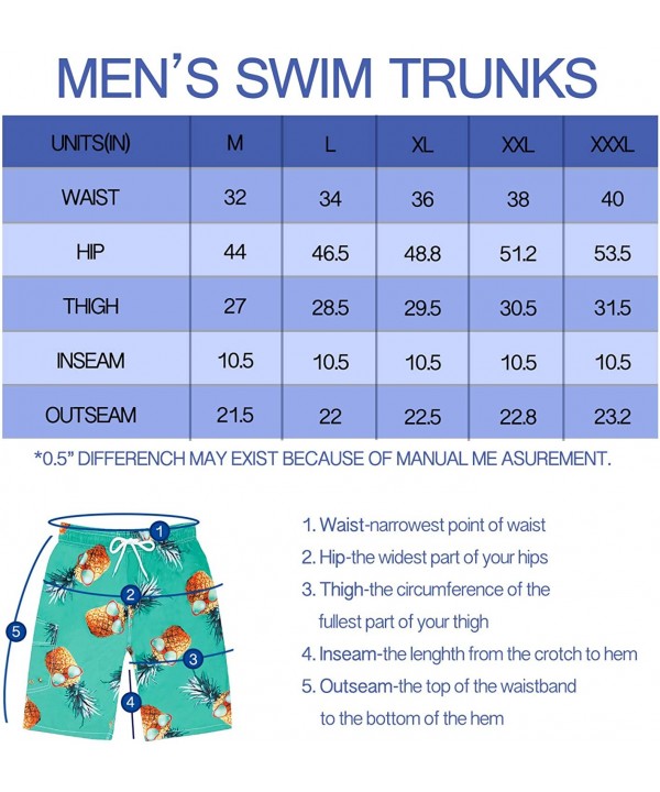 Funny Novelty Swimwear for Men Boys Quick Dry Swim Trunks Beach Shorts Cargo Bathing Suits Mesh Lining - Lake Green-pineapple...