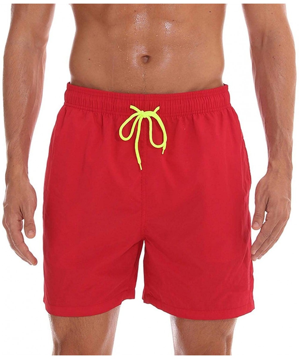 Swimwear Swim Shorts Trunks Beach Board Shorts Swimming Pants Swimsuits - Red - CS18U82DTXA $44.21-Board Shorts