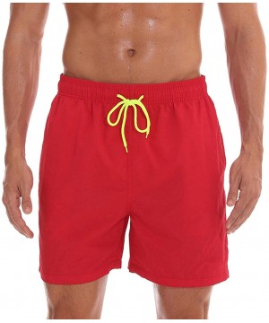 Swimwear Swim Shorts Trunks Beach Board Shorts Swimming Pants Swimsuits - Red - CS18U82DTXA $44.21-Board Shorts