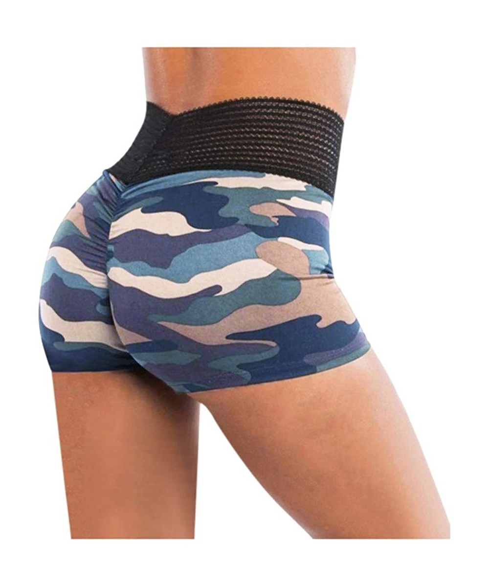 Camo Sports Short Pants Summer Women High Waist Short Jeans - Green - CP198R0EQOI $16.20-Sets