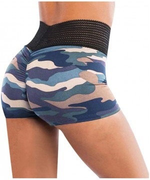 Camo Sports Short Pants Summer Women High Waist Short Jeans - Green - CP198R0EQOI $16.20-Sets