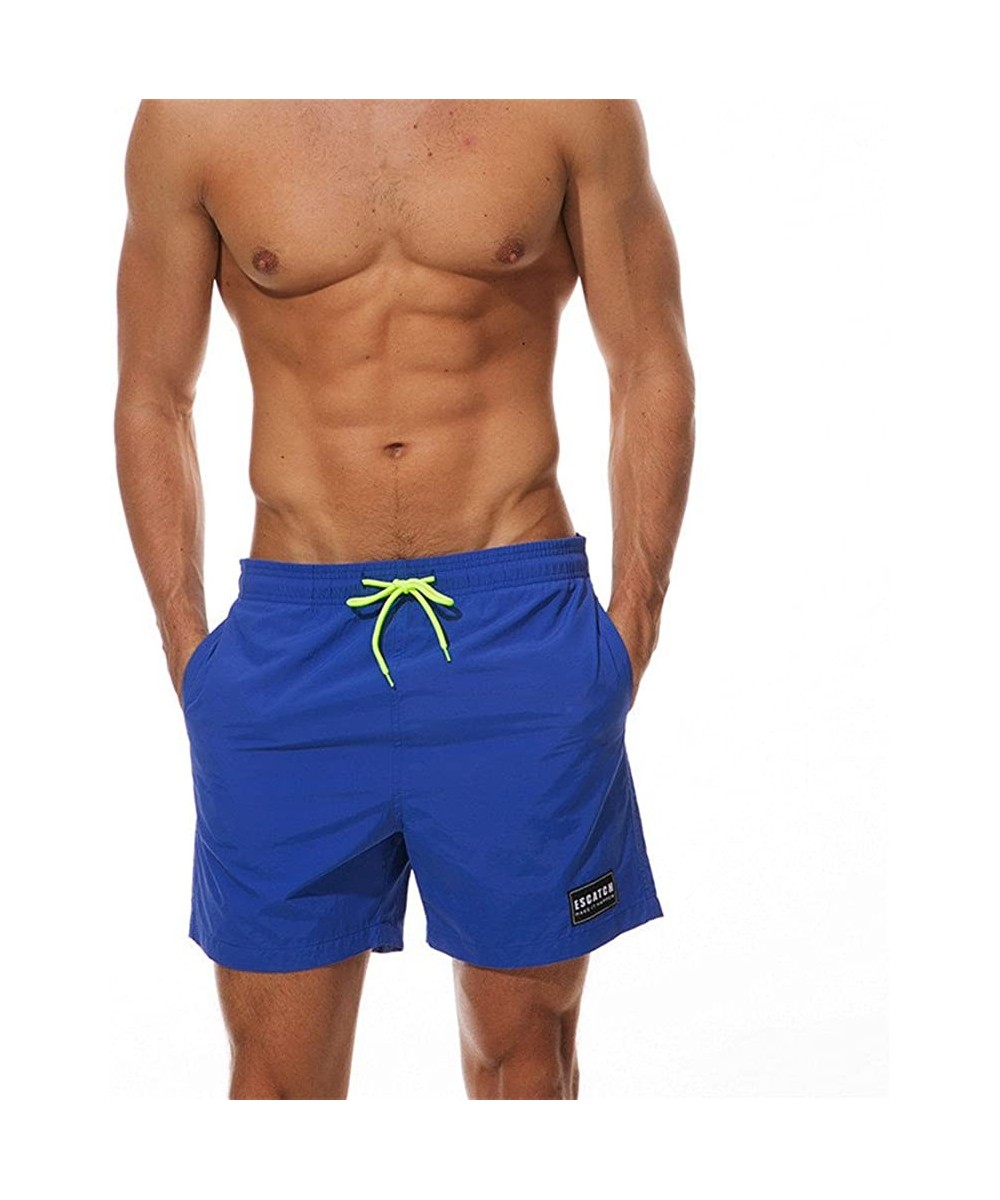 Men's Beach Shorts Swim Trunk Mesh Lining Quick Dry Side Pockets Casual Surf Yoga Water Jogging Training Lightweight - Dark B...