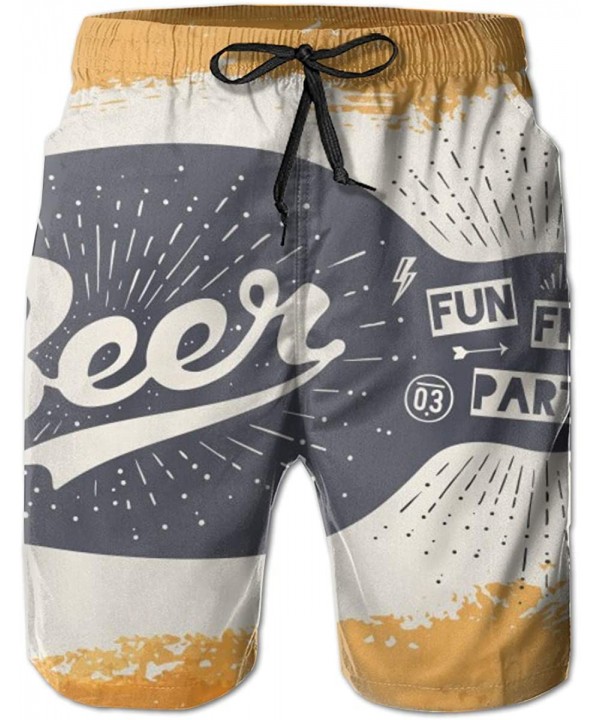 Men Beach Board Shorts Surfing Swimwear Swim Trunks (Palm Trees Sea Beach Theme) - A Bottle of Beer - C418WW38R5Q $17.50-Boar...