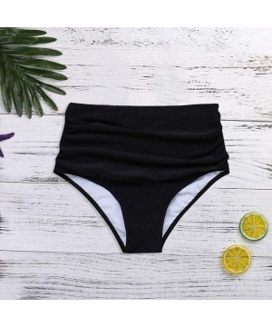 Swimsuits for Women Plus Size Women High Waisted Bikini Swim Pants Shorts Bottom Swimsuit Swimwear Bathing Black - CG196OUXEQ...