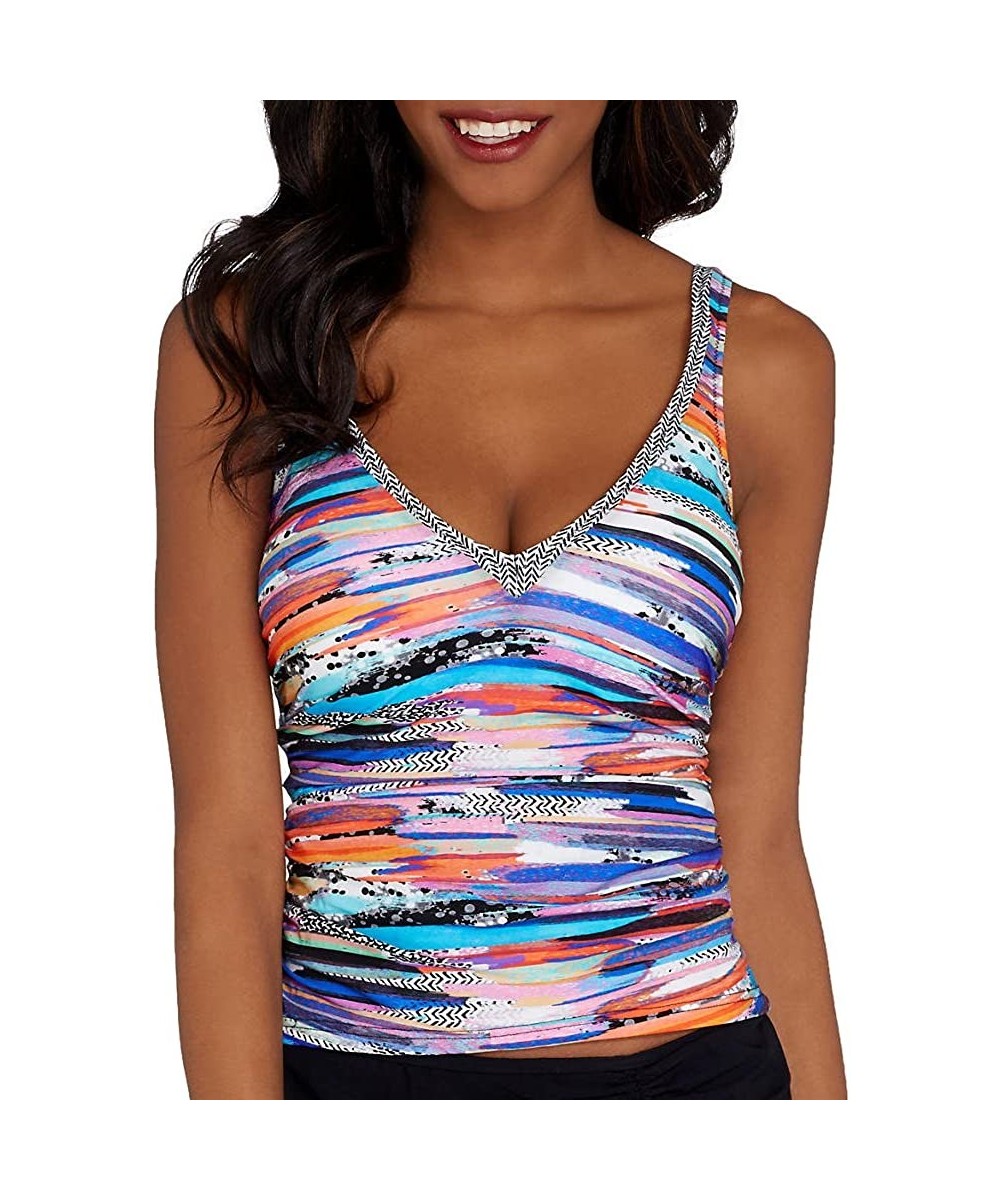 Women's Molded Underwire Bra Tankini Top (E Cup) Multi 32E - CH12D47UAUV $25.59-Tankinis