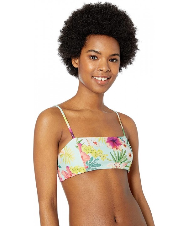 Women's Sweet Aloha Bralette Bikini Top - Aqua - CB18EYGKH4H $18.35-Tops