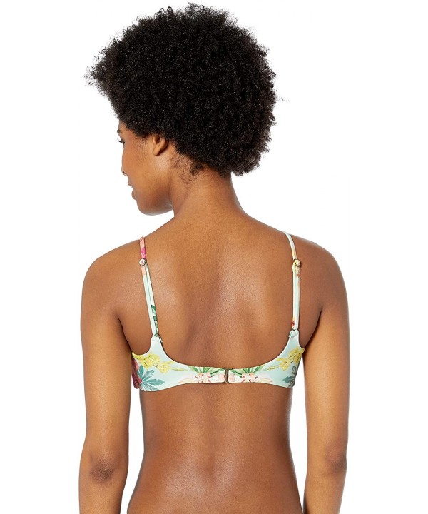 Women's Sweet Aloha Bralette Bikini Top - Aqua - CB18EYGKH4H $18.35-Tops