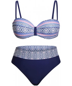 Womens Padded Push Up Bikini Set Halter Bathing Suits 2 Pieces Swimsuit Swimwear - Blue-277 - CV18RNLD6ZN $22.20-Sets