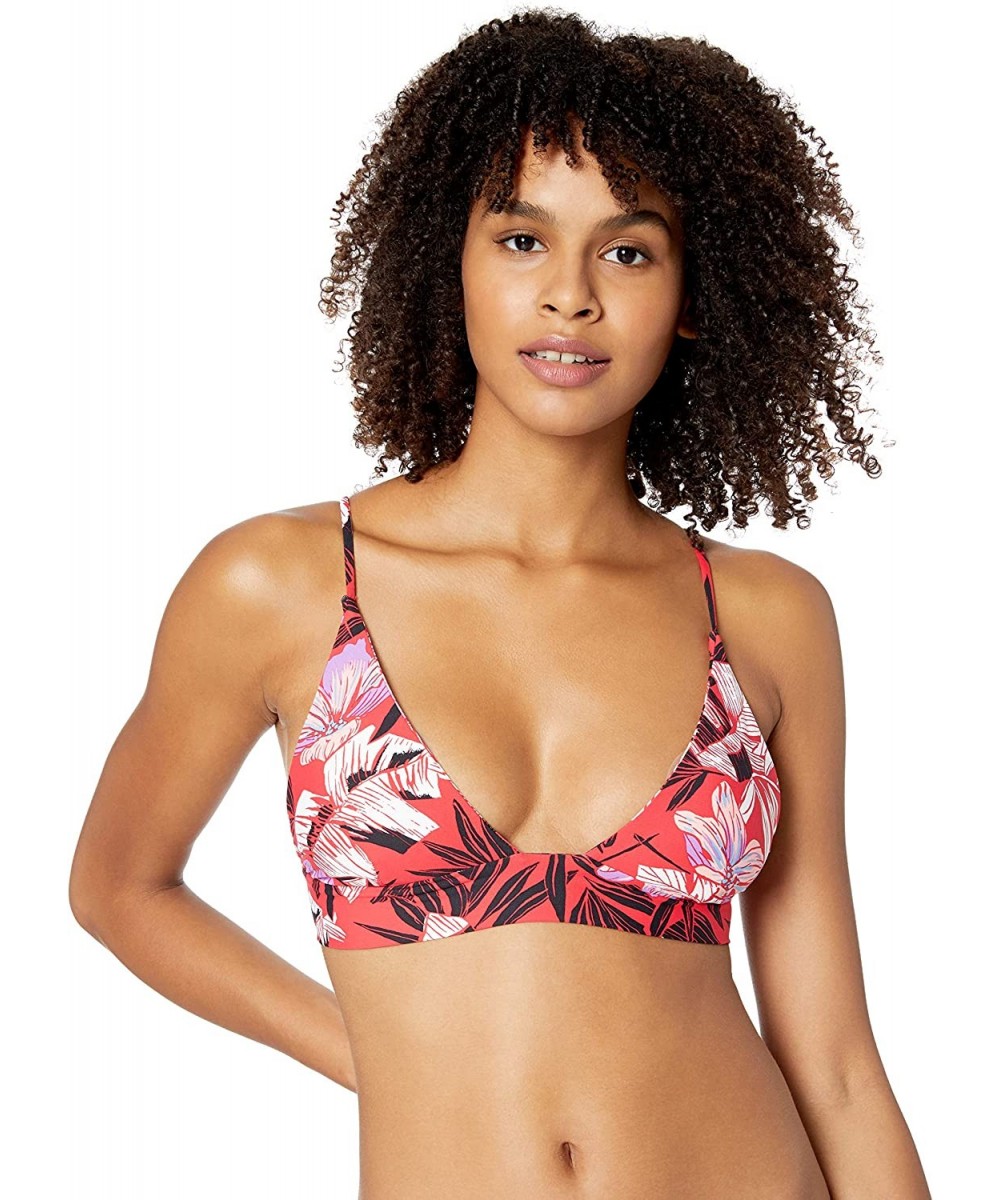 Women's Sonic Bloom Triangle Bikini Top - True Red - CT186NZ9NK7 $34.61-Tops