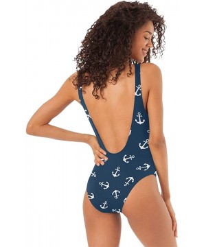 Nautical Anchors 1PC Sexy Beach Swimsuit Women Bathing Suit Swimwear S-XL - Multi 6 - CG199UY47DN $14.30-Sets