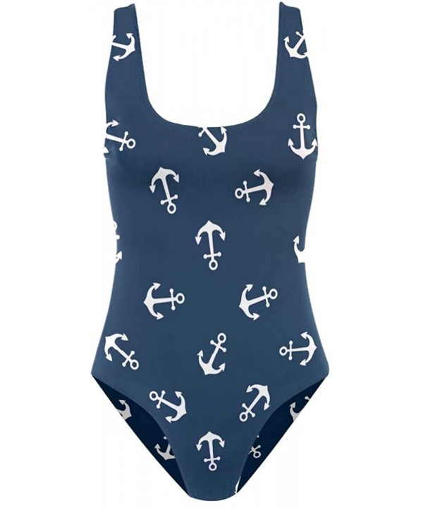 Nautical Anchors 1PC Sexy Beach Swimsuit Women Bathing Suit Swimwear S-XL - Multi 6 - CG199UY47DN $14.30-Sets