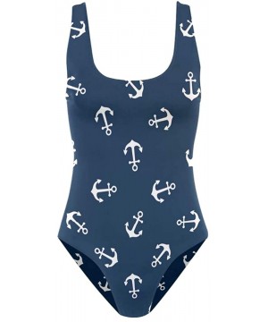 Nautical Anchors 1PC Sexy Beach Swimsuit Women Bathing Suit Swimwear S-XL - Multi 6 - CG199UY47DN $14.30-Sets