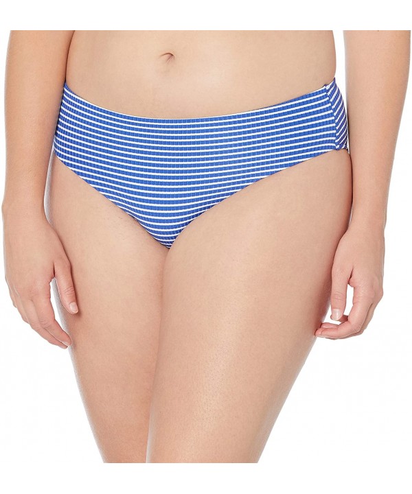 Women's Retro Mid Rise Bikini Bottom Swimsuit - Go Overboard Cobalt - C318Z3SMC6O $47.99-Tankinis