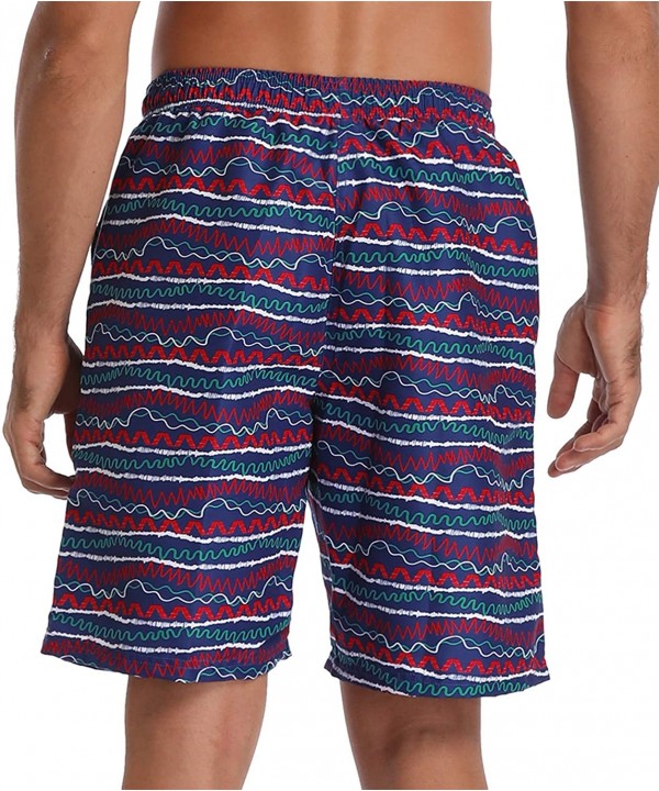 Men's Board Short American Flag Quick Dry Swim Trunks with Pocket - Striped Print - CT18KD9YKC0 $9.04-Board Shorts