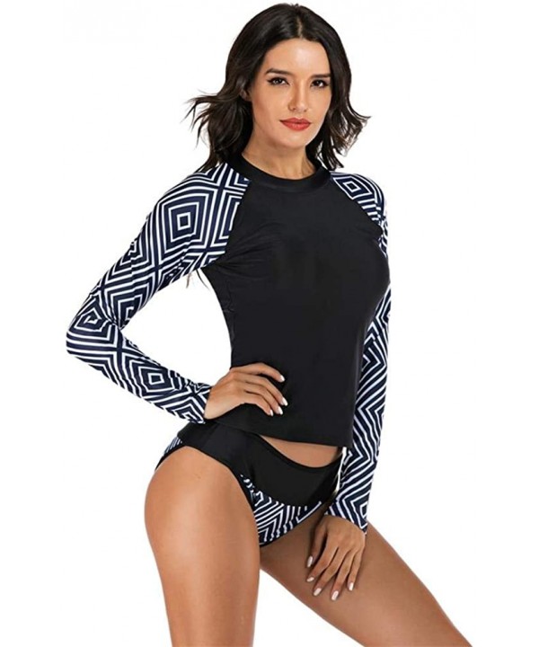 Women Long Sleeve Boyshort Rashguard Swimwear Surfing Athletic Fashion Two Piece Swimsuit Bathing Suit - 43881 - CP19DEU6RZ9 ...