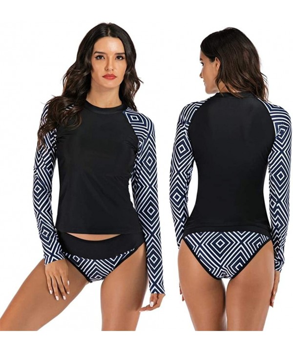 Women Long Sleeve Boyshort Rashguard Swimwear Surfing Athletic Fashion Two Piece Swimsuit Bathing Suit - 43881 - CP19DEU6RZ9 ...