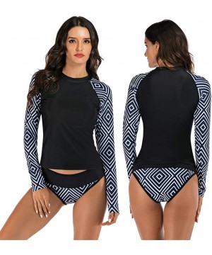 Women Long Sleeve Boyshort Rashguard Swimwear Surfing Athletic Fashion Two Piece Swimsuit Bathing Suit - 43881 - CP19DEU6RZ9 ...