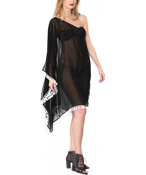 Women's Boho Maternity Swimwear Cover Ups Beach Swimsuit Short Mini A - Halloween Black_b532 - C9188K390HY $17.09-Cover-Ups