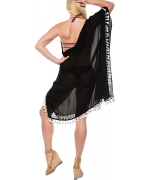 Women's Boho Maternity Swimwear Cover Ups Beach Swimsuit Short Mini A - Halloween Black_b532 - C9188K390HY $17.09-Cover-Ups