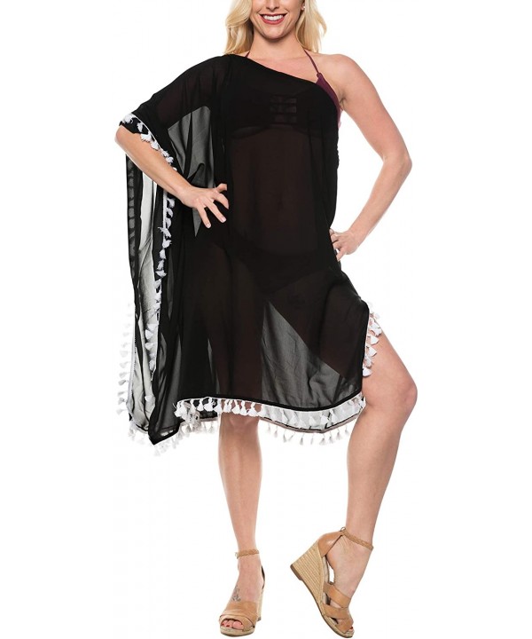 Women's Boho Maternity Swimwear Cover Ups Beach Swimsuit Short Mini A - Halloween Black_b532 - C9188K390HY $17.09-Cover-Ups