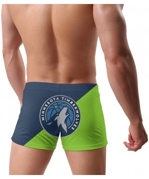 Men's Basketball Team Quick Dry Swimwear Boxer Swim Surf Boxer Shorts Swimsuits with Adjustable Drawstring - Minnesota Timber...