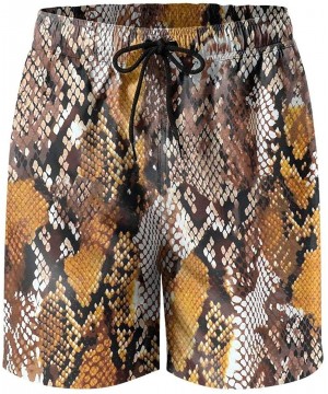 Leopard and Snake Design Pattern Men's Swimming Trunks Adjustable Swim Shorts for Men Holiday Beach Shorts - Snakeskin and Le...