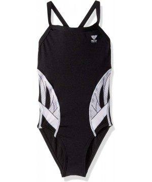 SPORT Girl's Phoenix Splice Diamondfit Swimsuit - Black/White - C811EF3NV3D $44.14-Racing