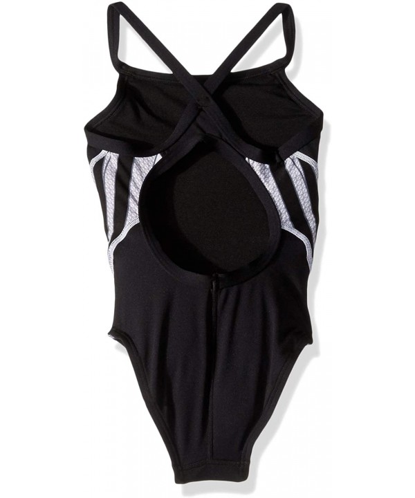 SPORT Girl's Phoenix Splice Diamondfit Swimsuit - Black/White - C811EF3NV3D $44.14-Racing