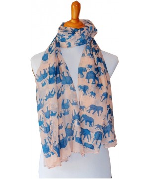 Animal Print Pareo Scarf Sarong Swimsuite Cover-up - Elephant Pink - CU11JWYQYBL $17.21-Cover-Ups