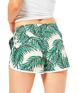 Women's Swim Trunks Quick Dry Bathing Suits Board Shorts Summer Beach Shorts Pockets Active Shorts Tropical Fferns - CW19EK82...