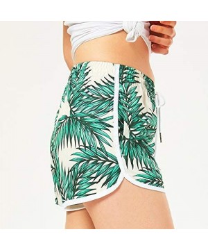 Women's Swim Trunks Quick Dry Bathing Suits Board Shorts Summer Beach Shorts Pockets Active Shorts Tropical Fferns - CW19EK82...