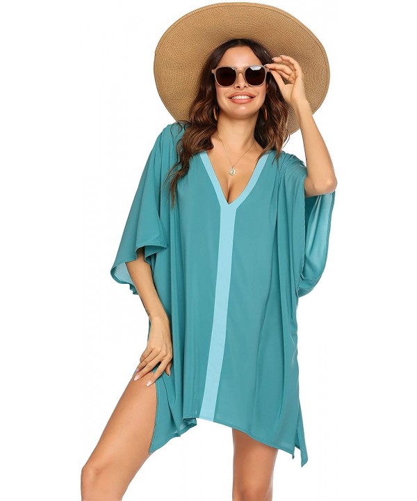 Cover Ups for Swimwear Womens Swimsuit Coverup Shirt Bikini Beachwear Bathing Suit Beach Dress - Green - CQ199Q2T4WX $21.60-C...