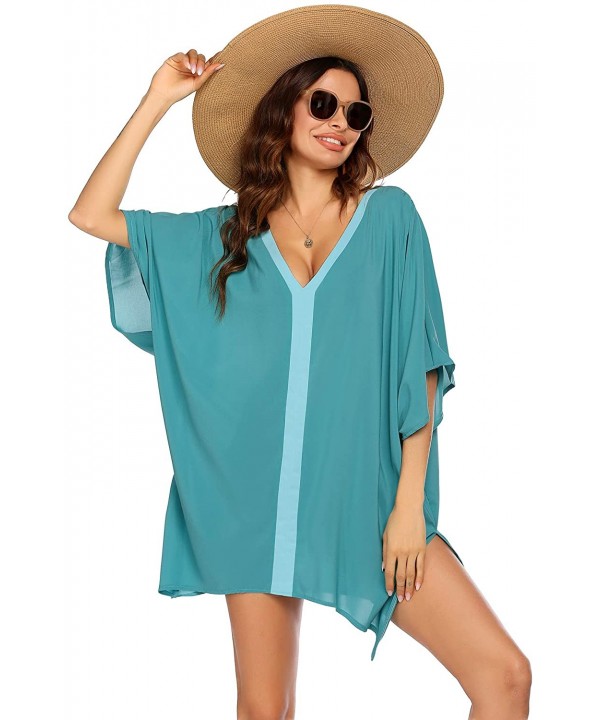 Cover Ups for Swimwear Womens Swimsuit Coverup Shirt Bikini Beachwear Bathing Suit Beach Dress - Green - CQ199Q2T4WX $21.60-C...