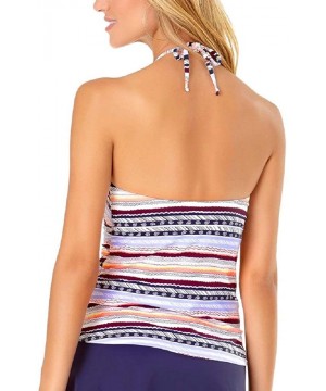 Anne Cole Stormy Seas Printed Keyhole Tankini Top (Medium) - CR195SO7XD2 $27.64-Tops