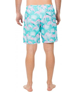 Men's Short Swim Trunks - Bright Neon Board Shorts for Vacation - Flamingo - CW18CGLW0CA $31.80-Trunks