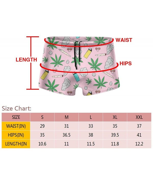 Men's Swimming Trunks Boxer Brief Marijuana Smoking Lighter Swimsuit Swim Underwear - Black - CL194L66I57 $23.58-Briefs