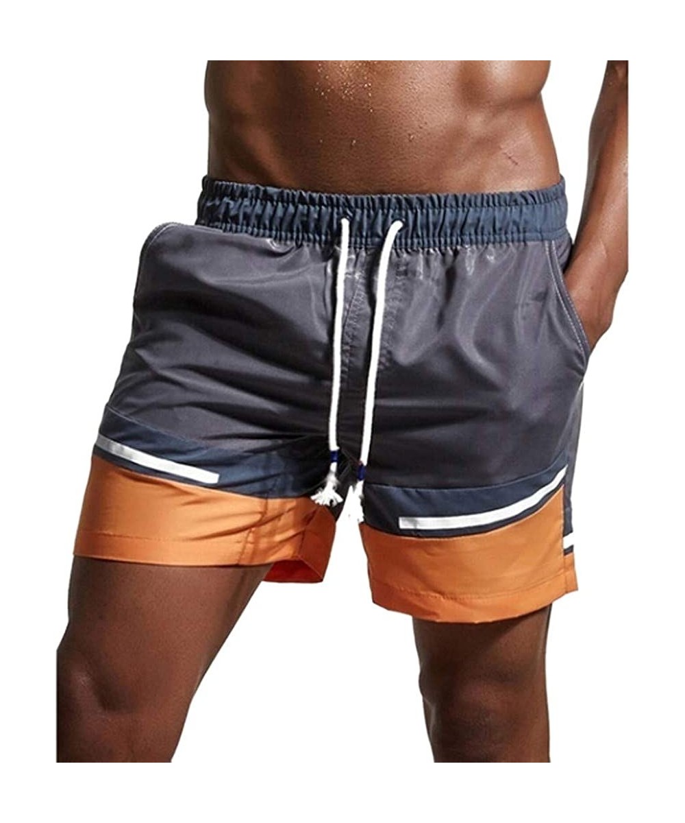 Men's Beach Surfing Boardshorts Swimming Trunks Shorts Alalaso - Orange - CS18SYLSHIU $14.24-Racing