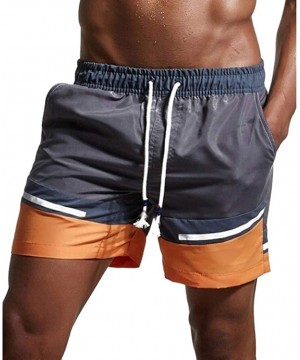 Men's Beach Surfing Boardshorts Swimming Trunks Shorts Alalaso - Orange - CS18SYLSHIU $14.24-Racing