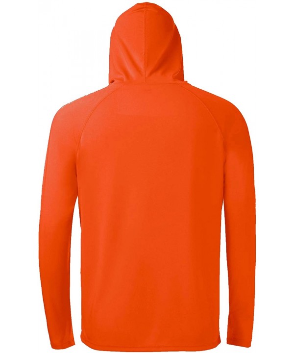 Men's Hooded UPF 50+ Sun Protection T Shirts Long Sleeve Athletic Fishing Shirts Rash Guards - Orange-1 - CA19EDGHM45 $18.89-...