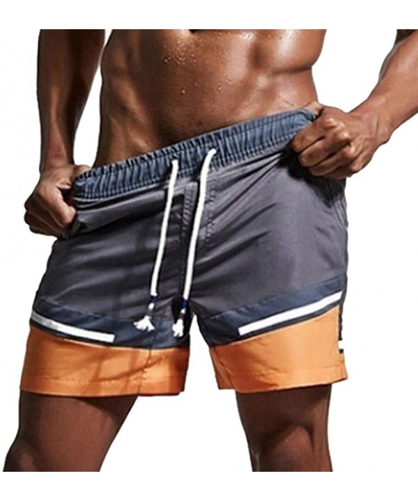 Men's Beach Surfing Boardshorts Swimming Trunks Shorts Alalaso - Orange - CS18SYLSHIU $14.24-Racing