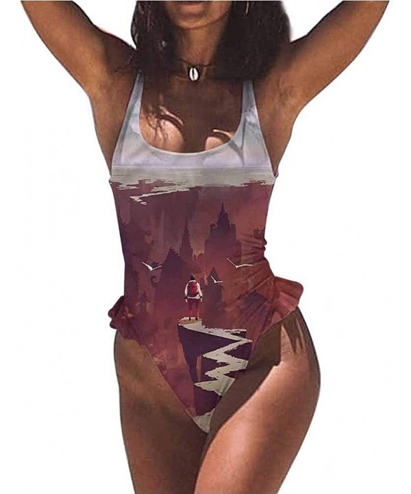 Custom Bikini Set Fantasy- Buried City Dark Print Comfortable and Sexy - Multi 01-one-piece Swimsuit - C519E7CE7YS $30.42-Bot...