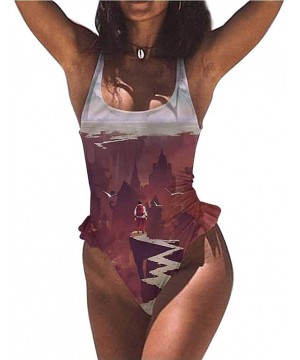 Custom Bikini Set Fantasy- Buried City Dark Print Comfortable and Sexy - Multi 01-one-piece Swimsuit - C519E7CE7YS $30.42-Bot...