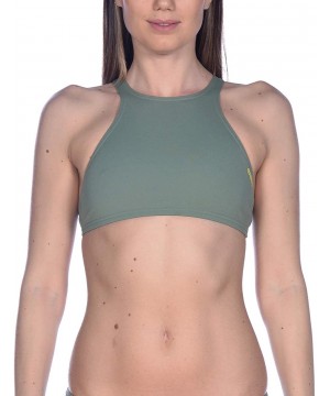 Womens Rule Breaker Think Crop Top MaxLife Bikini Top - Army - CU18URY6UEX $11.98-Racing