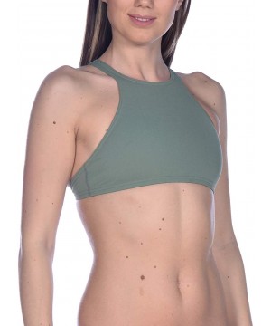 Womens Rule Breaker Think Crop Top MaxLife Bikini Top - Army - CU18URY6UEX $11.98-Racing