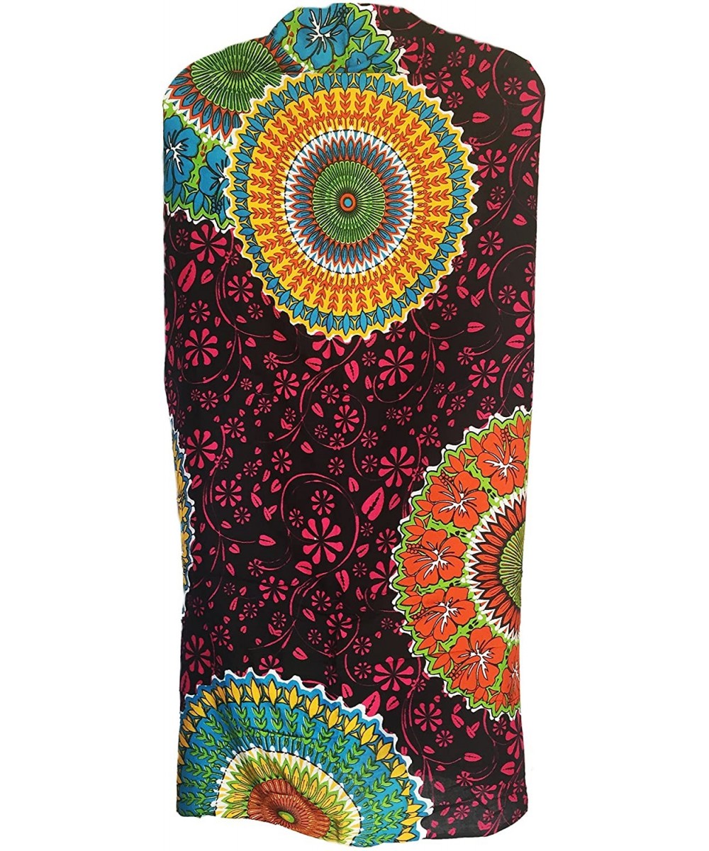 Mandala Sarong Wraps from Bali Beach Cover Up - Flower Circles Fuschia - CI12O0DOJMH $10.96-Cover-Ups