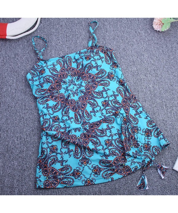 Women Hater Tankini Set Printed Vintage Two Piece Swimwear Plus Size High Waist Push Up Bathing Suit - Blue - C418M9HO80A $37...